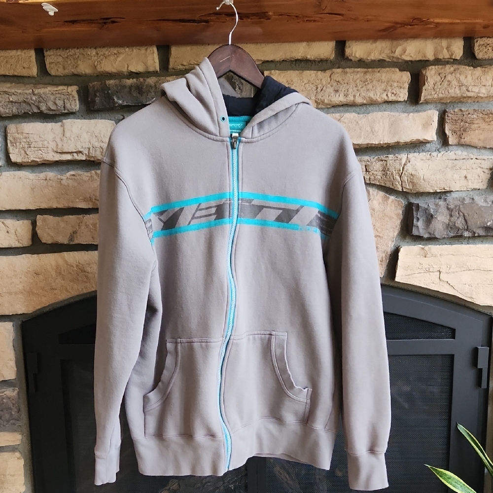 Gray Hoodie with Blue Accents